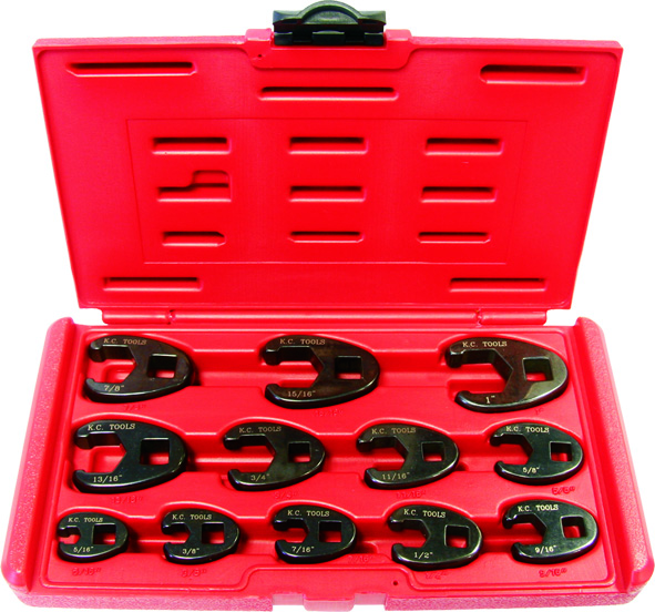 12 Piece 3/8" & 1/2" Drive Crows Foot Set