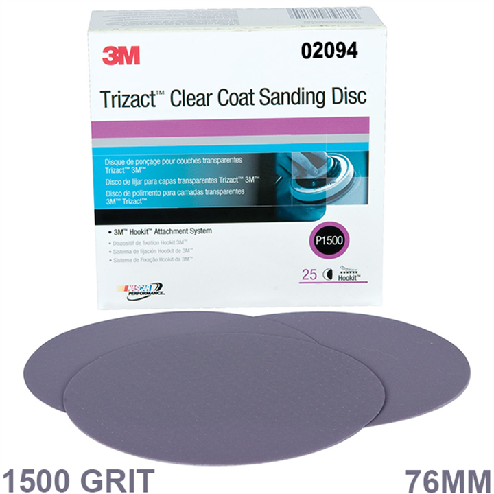 3M Trizact 1500 Hookit Clearcoat Disc 76mm