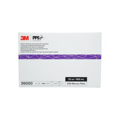 3M PPS Series 2.0 Spray Cup System Kit Standard (650 mL), 200u Micron Filter