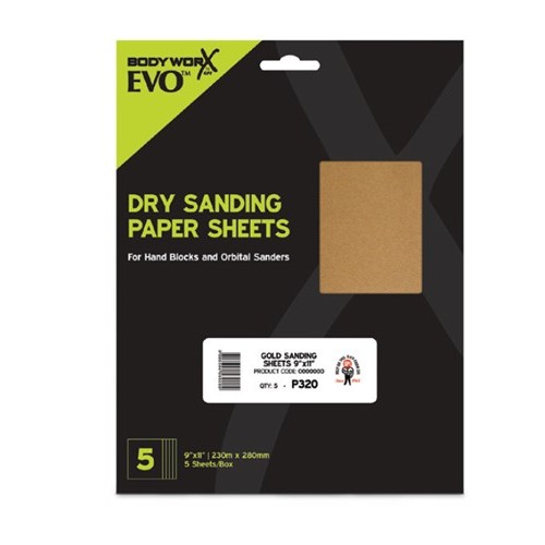 Bodyworx Retail Dry Rubbing Sanding Sheets 228 X 280MM