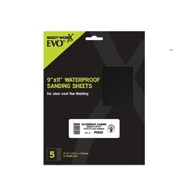 Bodyworx Retail Waterproof Sanding Sheets (228 X 280MM) Pkt5