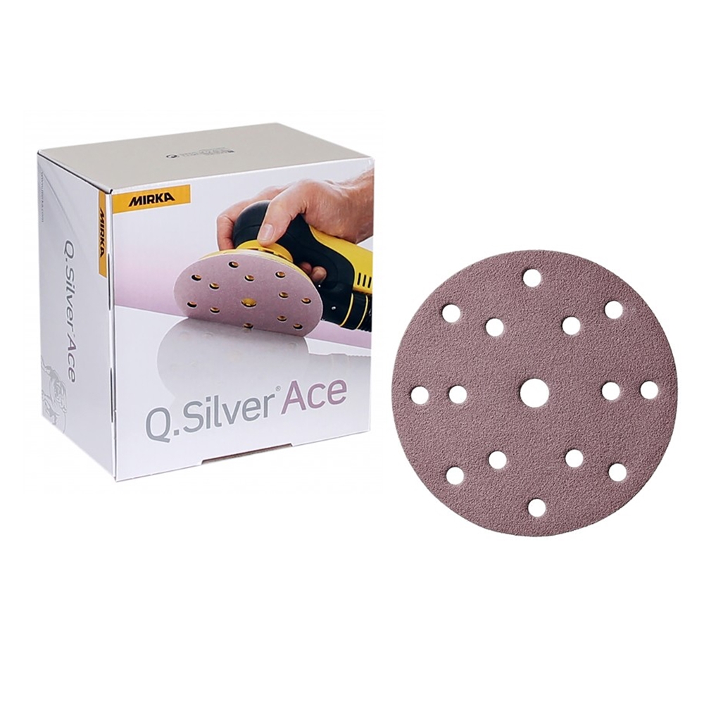 Mirka Q. Silver Ace 150mm Velcro Film Sanding Discs