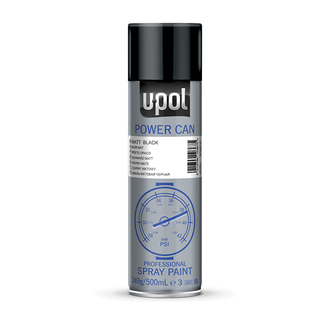 U-Pol Matt Black Power Can 500ml