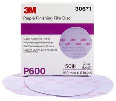 3M Hookit Purple Finishing Film Abrasive Disc 260L 76mm 600 grit