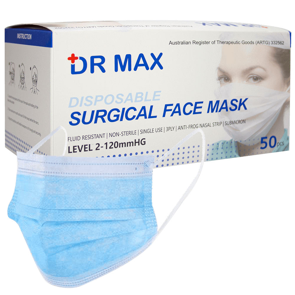 DR Max Disposable Surgical Face Mask pkt 50