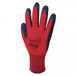 Munich - Red Nylon Gloves Black Crinkled Latex Coating sold 12pac