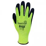 MONACO™ High Viz Yellow Polyester Gloves - Black Sandy Foam Nitrile Coating sold 12pac